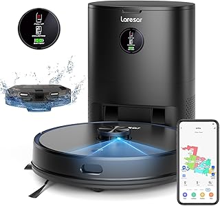Laresar Robot Vacuum and Mop Combo,3500Pa Robotic Vacuum Cleaner with 3.5L Self Emptying Station,3 in 1 Robot Vacuum with Lidar Navigation,Smart App Control,for Pet Hair/Floors/Carpets(L6 Pro)