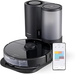 Roborock S7+ Robot Vacuum and Sonic Mop with Auto-Empty Dock, Stores up to 60-Days of Dust, Auto Lifting Mop, Ultrasonic Carpet Detection, 2500Pa Suction, Black (Renewed)