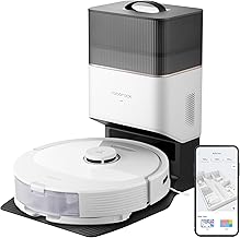 roborock Q8 Max+ Robot Vacuum and Mop, Self-Emptying, Hands-Free Cleaning for up to 7 Weeks, Reactive Tech Obstacle Avoidance, 5500 Pa Suction, DuoRoller Brush, APP-Controlled Mopping, White